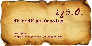 Ördögh Orsolya névjegykártya